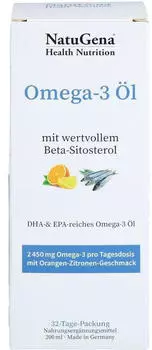 NatuGena OMEGA-3 NAT.Fisch&ouml;l 2450 mg Orangen-Zitronenaroma 200 ml