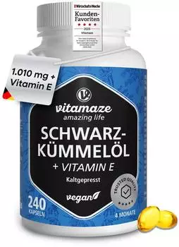 Vitamaze Schwarzk&uuml;mmel&ouml;l 500 mg + Vitamin E Kapseln 240 stk