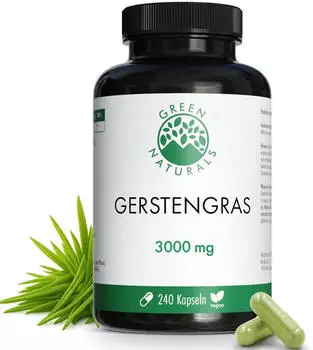 Heilpflanzenwohl Green Naturals Gerstengras 3000 mg Kapseln vegan 240 stk