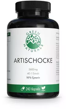 Heilpflanzenwohl Green Naturals Artischocke 2600mg mit 10% Cynarin Kapseln 240 stk