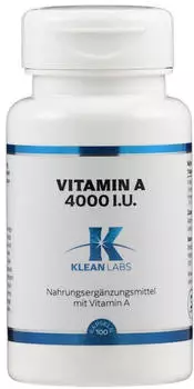 Supplementa Vitamin A 4000 I.u. Klean Labs Kapseln 100 St
