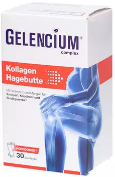Heilpflanzenwohl GELENCIUM Kollagen Hagebutte Direkt-Sticks+Vit.C 30 St