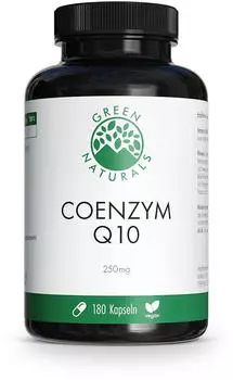 Heilpflanzenwohl Green Naturals Coenzym Q10 250mg Kapseln hochdosiert Vegan 180 stk