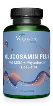 Vegavero Glucosamin Plus 120 Kapseln mit veganem Glucosamin Chondroitin MSM & Boswellia vegan