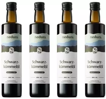 nedura Schwarzk&uuml;mmel&ouml;l kaltgepresst ungefiltert 4 x 250ml