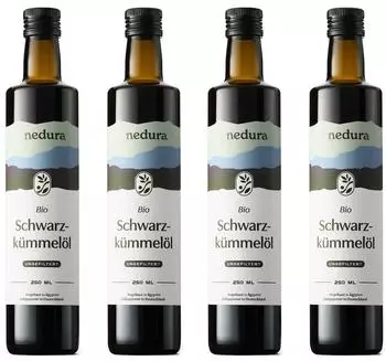 nedura Schwarzk&uuml;mmel&ouml;l BIO kaltgepresst ungefiltert 4 x 250ml