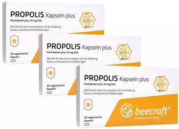 Roha beecraft Propolis Kapseln plus Zink 3X30 St