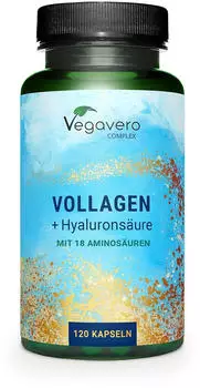 Vegavero Vollagen + Hyalurons&auml;ure 120 Kapseln