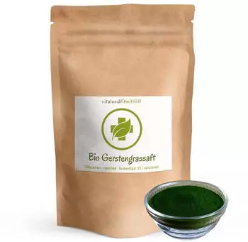 vitalundfitmit100 Bio Gerstengrassaft Pulver 200 g