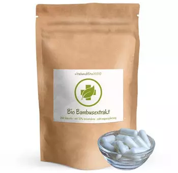 vitalundfitmit100 Bio Bambus Extrakt 250 Kapseln