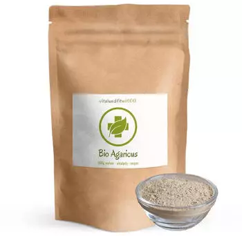 vitalundfitmit100 Bio Agaricus Pulver 100 g