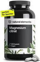 natural-elements Magnesium Citrat, 365 Kapseln, Magnesiumcitrat, hochdosiert,...