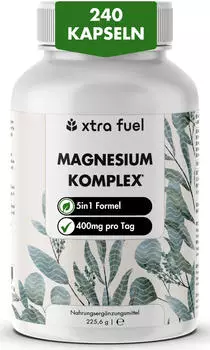 xtra fuel Magnesium Komplex 5-in-1 Matrix mit Bisglycinat & L-ascorbat 226 g Kapseln