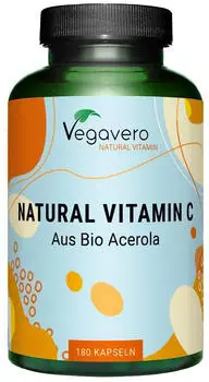 Vegavero Natürliches Vitamin C 180 Kapseln