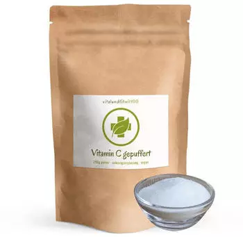 vitalundfitmit100 Vitamin C Pulver gepuffert (Calciumascorbat) 200 g