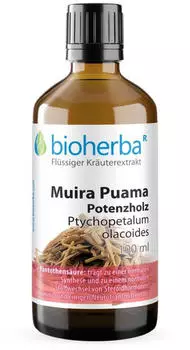 Bioherba Muira Puama Potenzholz Ptychopetalum olacoides Tropfen Tinktur Extrakt 100 ml