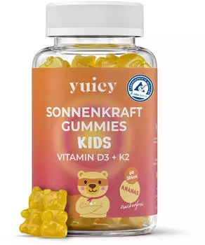 yuicy &reg; Vitamin D3 K2 Kinder Gummies - Sonnenkraft Vitamin Gummib&auml;rchen