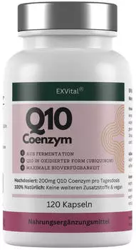 EXVital Q10 Coenzym 200mg pro Kapsel 120 vegane Kapseln