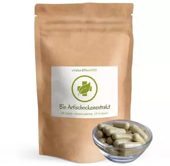 vitalundfitmit100 Bio Artischockenextrakt mit 2,5% Cynarin 120 Kapseln