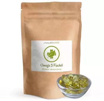 vitalundfitmit100 Omega 3 Fischöl Kapseln 365 Stück