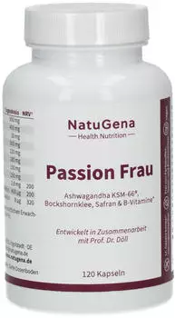NatuGena Passion Frau Ashwagandha+safran+maca+b6 Kapseln 120 stk