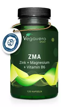 Vegavero ZMA Zink + Magnesium + Vitamin B6 120 Kapseln