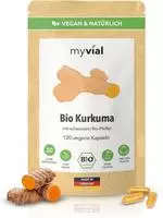 myvial&reg; Bio&nbsp;Kurkuma&nbsp;120 Kapseln&nbsp;+&nbsp;schwarzem&nbsp;Bio Pfeffer vegan 120 St