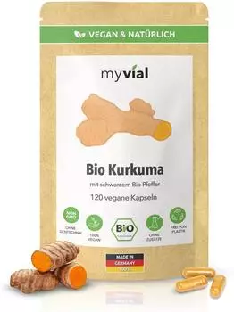 MyVial Bio Kurkuma Kapseln mit schwarzem Bio Pfeffer