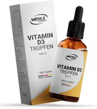 Wehle Sports Vitamin D3 Tropfen - 50 ml 1000 IE pro zum Einnehmen