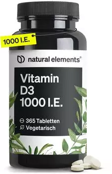 natural elements Vitamin D3 1000 I.E. Tabletten 365 Stk.