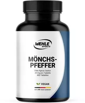 Wehle Sports Mönchspfeffer Hochdosiert - 400 Tabletten - 20mg im 10:1 Extrakt - Vegan