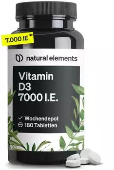 natural elements Vitamin D3 7000 I.E. Tabletten 180 Stk.