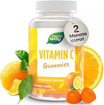 Nature's Way Vitamin C Gummibärchen I 125 mg hochdosiertes Zitrus-Geschmack vegan 60 Stk 1x60 St Fruchtgummi