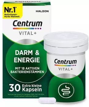 Centrum Multivitamin - Vital+ Darm & Energie f&uuml;r Schleimh&auml;ute Energiestoffwechsel und Zellerneuerung** mit 18 aktiven Bakterienst&auml;mmen Vitamin D B12 und B2