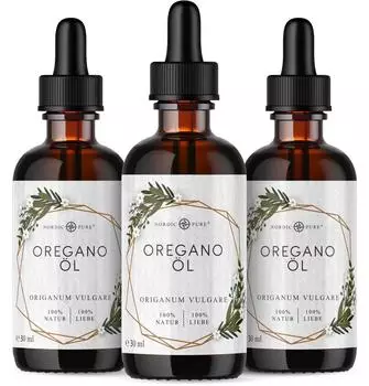 Nordic Pure Oregano&ouml;l &ndash; 80 % Carvacrol naturrein & 3x30 ml