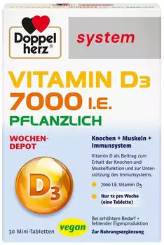 Doppelherz system Vitamin D3 7000 I.E. pflanzlich Mini-Tabletten 30 Stk.