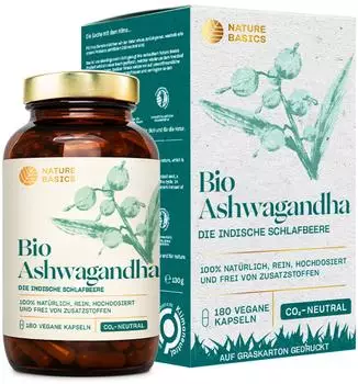 Nature Basics ® - Hochwertiges Bio Ashwagandha Vegan 130 g