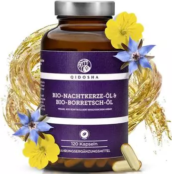 Qidosha BIO-Nachtkerze-Öl & BIO-Borretsch-Öl Kapseln 120 Stk.