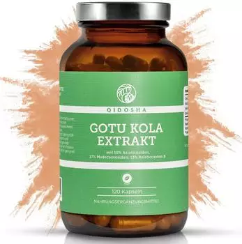 Qidosha Gotu Kola Extrakt (Indischer Wassernabel) mit 10% Asiaticosiden Kapseln 120 Stk.