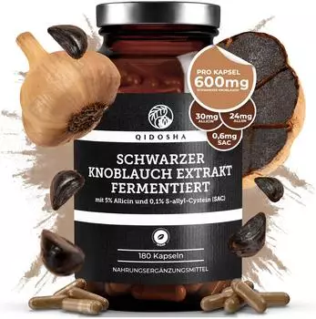 Qidosha Schwarzer Knoblauch Extrakt fermentiert Kapseln 180 Stk.