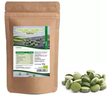 myNatura Bio Spirulina Chlorella Gerstengras MIX 250g Tabletten
