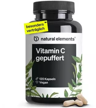 natural elements Vitamin C gepuffert 500mg 120 vegane Kapseln
