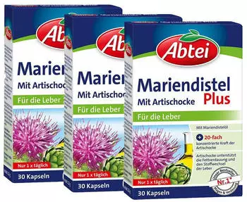 Abtei Mariendistel Plus Artischocke mit Vitamin E Kapseln (3x30 Stk.)