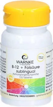 Warnke Gesundheit B-12 + Folsäure Sublingual Tabletten 100 Stk.