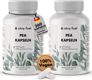 xtra fuel PEA Kapseln - Palmitoylethanolamid in hochreiner Qualität mit 600 mg pro Kapsel 266 g