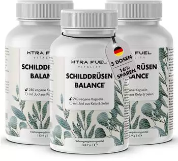 xtra fuel Schilddrüsen Balance - Jod (Kelp) Selen Komplex Schilddrüse Kapseln 402 g