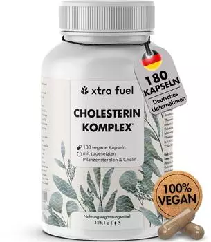xtra fuel Cholesterin Komplex - N&auml;hrstoffkomplex mit Pflanzensterolen & Monacolin K 126 g Kapseln