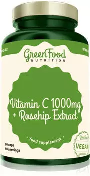 GreenFood Nutrition Vitamin C 1000 + Hagebuttenextrakt 60 Kapseln