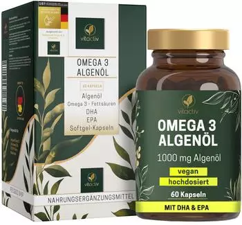 Vitactiv Omega-3 vegan Algenöl Weichkapseln 60 Stk.