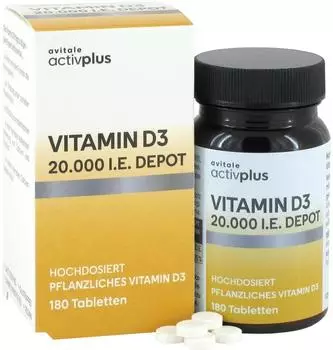Avitale Activplus Vitamin D3 20.000 I.E. Depot Tabletten 180 Stk.